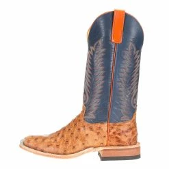 Anderson Bean Men's Brandy Bruchiato Full Quill Ostrich 13in. Burnished Navy Calf Top Boots 9 Anderson Bean Men's Brandy Bruchiato Full Quill Ostrich 13in. Burnished Navy Calf Top Boots -Justin Boots Store S3016 2