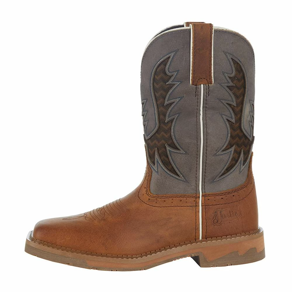Justin Boots Men`s Stampede Bolt Redwood Water Buffalo 11in Independence Boot 5 Justin Boots Men`s Stampede Bolt Redwood Water Buffalo 11in Independence Boot - Image 3
