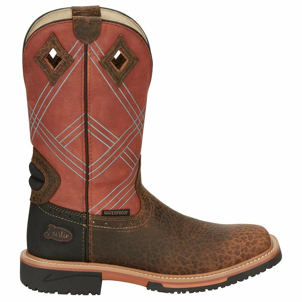 Justin Boots Men's Stampede Hybred Dalhart Brown Waterproof Soft Toe Work Boot 7 Justin Boots Men's Stampede Hybred Dalhart Brown Waterproof Soft Toe Work Boot - Image 5