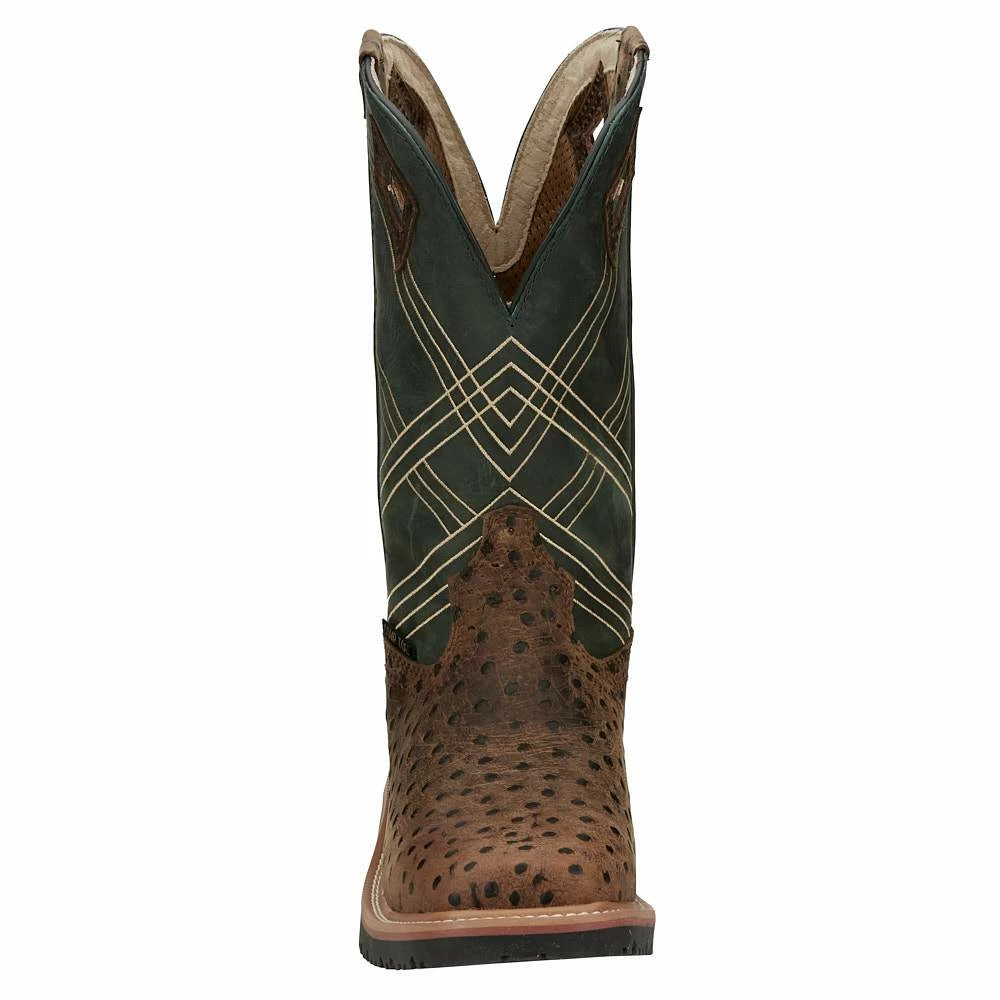 Justin Boots Men's Stampede Hybred Dalhart Brown Ostrich Print Nano Composite Waterproof Work Boot 3 Justin Boots Men's Stampede Hybred Dalhart Brown Ostrich Print Nano Composite Waterproof Work Boot - Image 2
