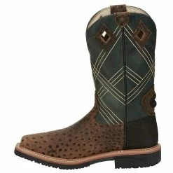 Justin Boots Men's Stampede Hybred Dalhart Brown Ostrich Print Nano Composite Waterproof Work Boot 8 Justin Boots Men's Stampede Hybred Dalhart Brown Ostrich Print Nano Composite Waterproof Work Boot -Justin Boots Store SE4217 2