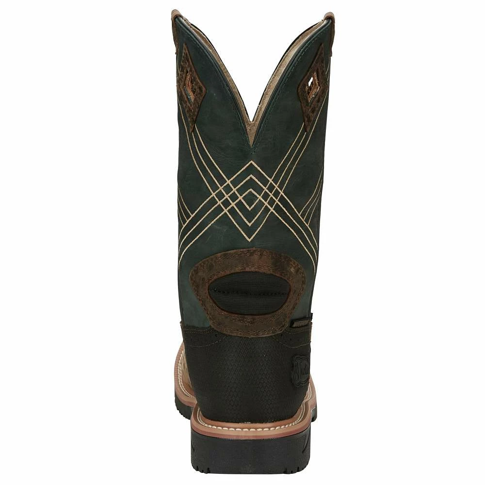 Justin Boots Men's Stampede Hybred Dalhart Brown Ostrich Print Nano Composite Waterproof Work Boot 5 Justin Boots Men's Stampede Hybred Dalhart Brown Ostrich Print Nano Composite Waterproof Work Boot - Image 4