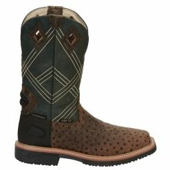 Justin Boots Men's Stampede Hybred Dalhart Brown Ostrich Print Nano Composite Waterproof Work Boot 10 Justin Boots Men's Stampede Hybred Dalhart Brown Ostrich Print Nano Composite Waterproof Work Boot -Justin Boots Store SE4217 4
