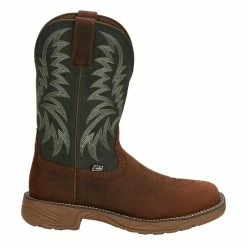 Justin Boots Men's Pecan Brown Water Buffalo 11 Forest Green Top Work Boot 11 Justin Boots Men's Pecan Brown Water Buffalo 11 Forest Green Top Work Boot -Justin Boots Store SE7401 5