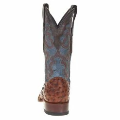 Tanner Mark Boots Men's Rustic Cognac FQ Ostrich Print 12in. Mt Blue Top Square Toe Boot 10 Tanner Mark Boots Men's Rustic Cognac FQ Ostrich Print 12in. Mt Blue Top Square Toe Boot -Justin Boots Store TM205524 3
