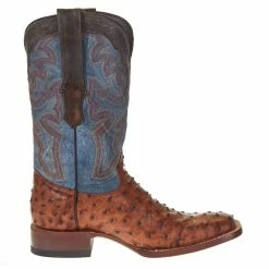 Tanner Mark Boots Men's Rustic Cognac FQ Ostrich Print 12in. Mt Blue Top Square Toe Boot 11 Tanner Mark Boots Men's Rustic Cognac FQ Ostrich Print 12in. Mt Blue Top Square Toe Boot -Justin Boots Store TM205524 4