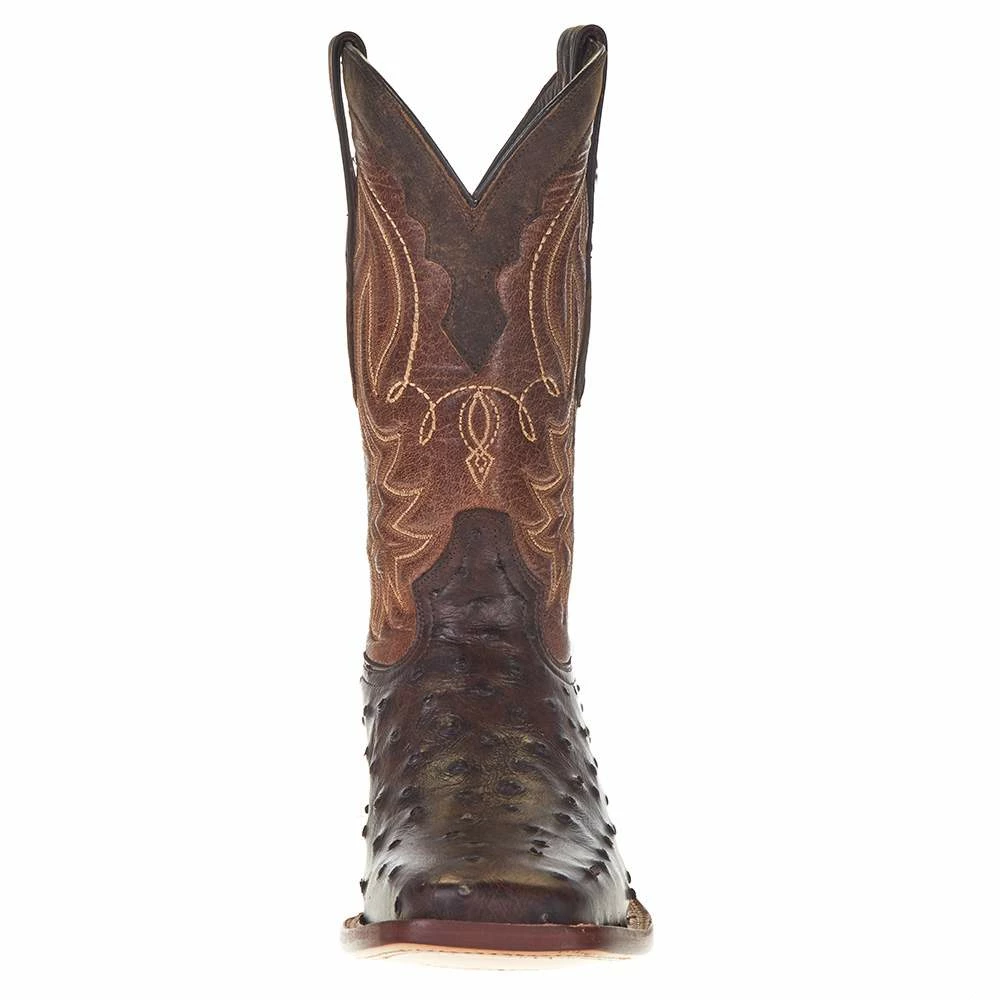Tanner Mark Boots Men's Tanner Mark Rustic Brown FQ Ostrich Print 12in. Italo Orix Top Square Toe Boot 4 Tanner Mark Boots Men's Tanner Mark Rustic Brown FQ Ostrich Print 12in. Italo Orix Top Square Toe Boot - Image 2