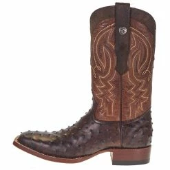 Tanner Mark Boots Men's Tanner Mark Rustic Brown FQ Ostrich Print 12in. Italo Orix Top Square Toe Boot 9 Tanner Mark Boots Men's Tanner Mark Rustic Brown FQ Ostrich Print 12in. Italo Orix Top Square Toe Boot -Justin Boots Store TM205525 2