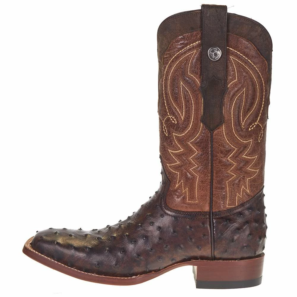Tanner Mark Boots Men's Tanner Mark Rustic Brown FQ Ostrich Print 12in. Italo Orix Top Square Toe Boot 5 Tanner Mark Boots Men's Tanner Mark Rustic Brown FQ Ostrich Print 12in. Italo Orix Top Square Toe Boot - Image 3
