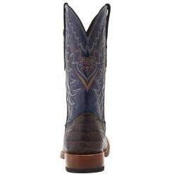 Tanner Mark Boots Men's Matte Brown Caiman Belly 12in Volcano Blue Top Sq Toe Boot 10 Tanner Mark Boots Men's Matte Brown Caiman Belly 12in Volcano Blue Top Sq Toe Boot -Justin Boots Store TM207029 04