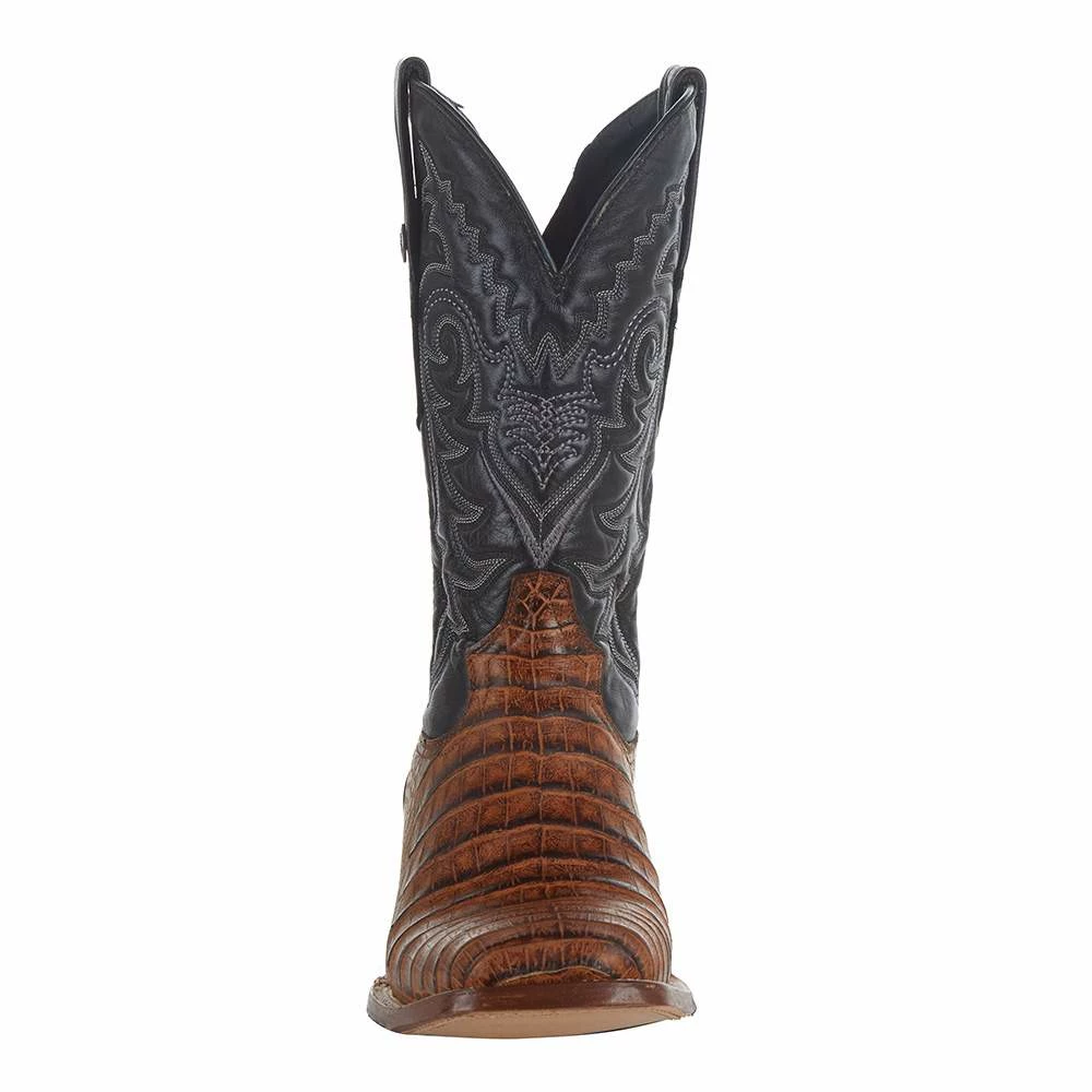Tanner Mark Boots Men`s Matte Cognac Caiman Belly 12` Kabul Black Top Square Toe Boot 4 Tanner Mark Boots Men`s Matte Cognac Caiman Belly 12` Kabul Black Top Square Toe Boot - Image 2
