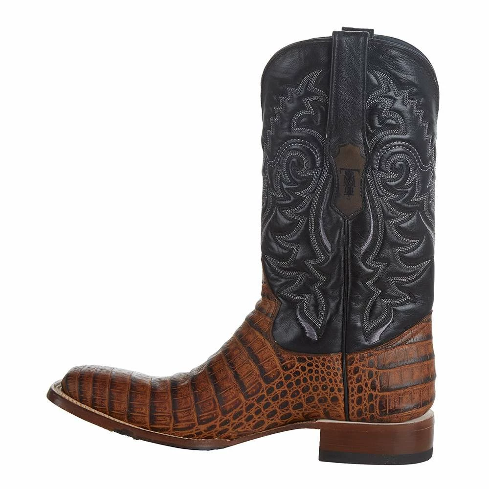 Tanner Mark Boots Men`s Matte Cognac Caiman Belly 12` Kabul Black Top Square Toe Boot 5 Tanner Mark Boots Men`s Matte Cognac Caiman Belly 12` Kabul Black Top Square Toe Boot - Image 3