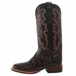 Tanner Mark Boots Women's Tanner Mark Embossed Floral Hand Tool In Chocolate Brown Cowgirl Boots -Justin Boots Store TML201759 3