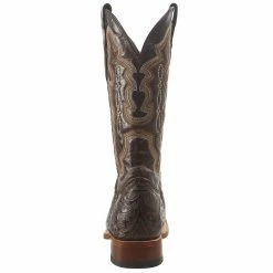 Tanner Mark Boots Women's Tanner Mark Embossed Floral Hand Tool In Chocolate Brown Cowgirl Boots -Justin Boots Store TML201759 4