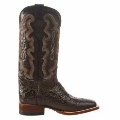 Tanner Mark Boots Women's Tanner Mark Embossed Floral Hand Tool In Chocolate Brown Cowgirl Boots -Justin Boots Store TML201759 5