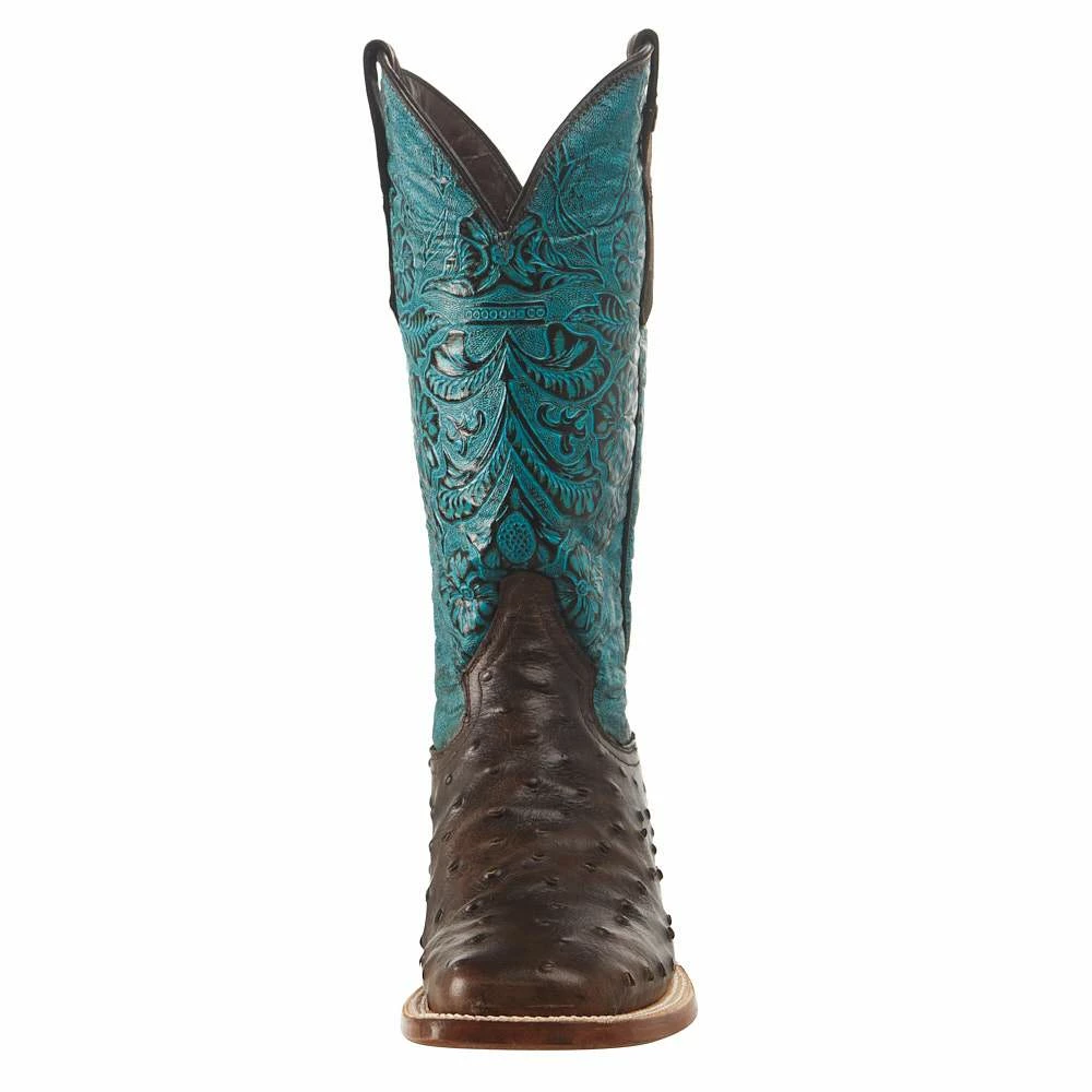 Tanner Mark Boots Women's Nicotine Ostrich Turquoise Top Cowgirl Boot 4 Tanner Mark Boots Women's Nicotine Ostrich Turquoise Top Cowgirl Boot - Image 2