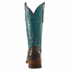 Tanner Mark Boots Women's Nicotine Ostrich Turquoise Top Cowgirl Boot 10 Tanner Mark Boots Women's Nicotine Ostrich Turquoise Top Cowgirl Boot -Justin Boots Store TML207059 4