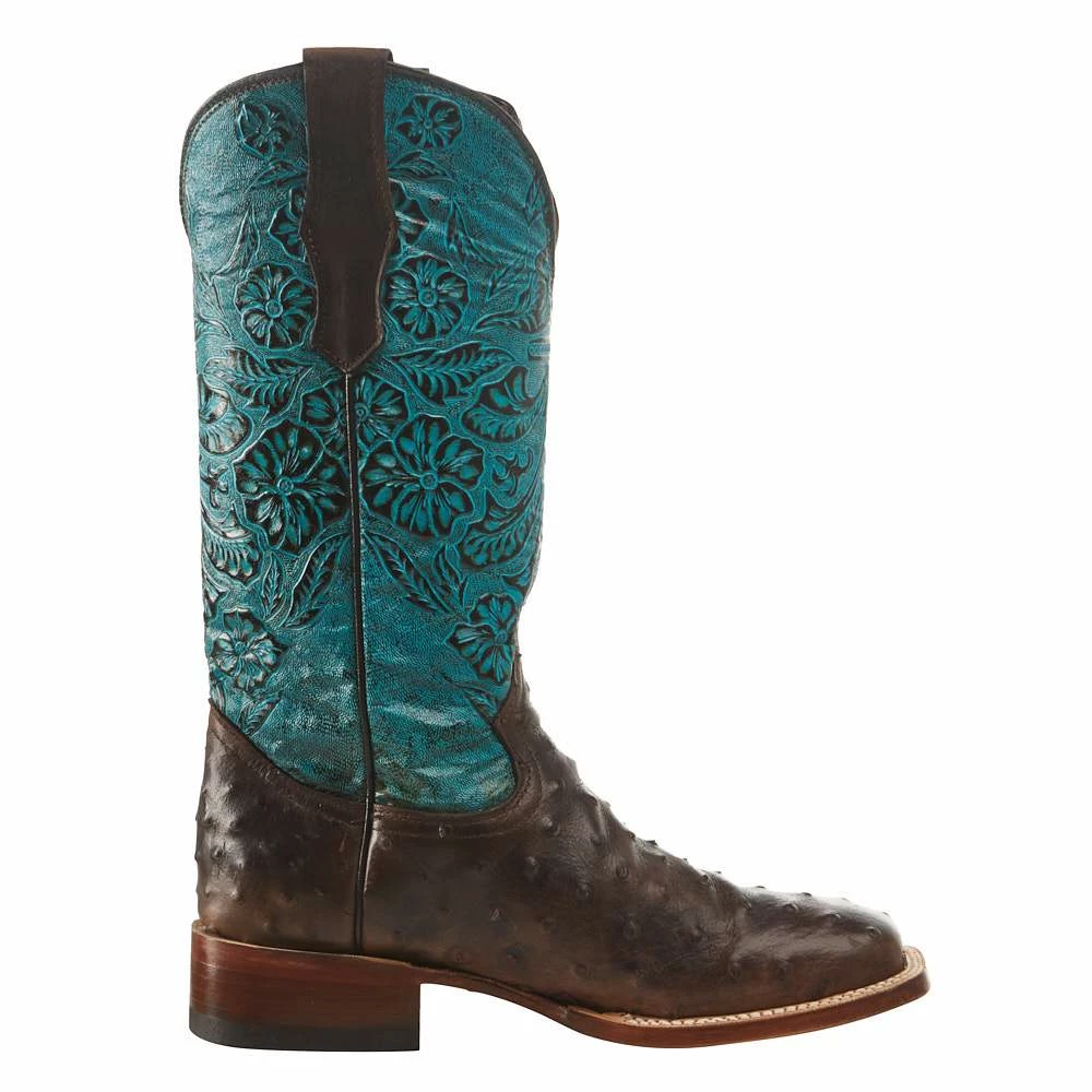 Tanner Mark Boots Women's Nicotine Ostrich Turquoise Top Cowgirl Boot 7 Tanner Mark Boots Women's Nicotine Ostrich Turquoise Top Cowgirl Boot - Image 5