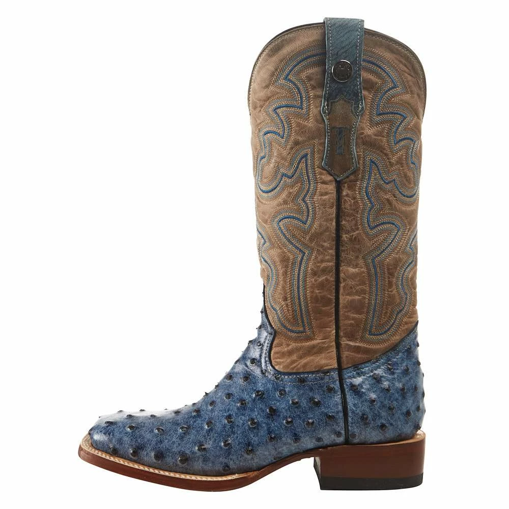 Tanner Mark Boots Women's Blue Ostrich Bone Top Boot 5 Tanner Mark Boots Women's Blue Ostrich Bone Top Boot - Image 3