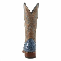 Tanner Mark Boots Women's Blue Ostrich Bone Top Boot 10 Tanner Mark Boots Women's Blue Ostrich Bone Top Boot -Justin Boots Store TML207061 4