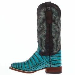 Tanner Mark Boots Womens Caiman Belly Print 13 In Turquoise/Tobacco Top Cowgirl Boot -Justin Boots Store TML207070 03