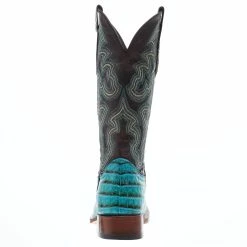 Tanner Mark Boots Womens Caiman Belly Print 13 In Turquoise/Tobacco Top Cowgirl Boot -Justin Boots Store TML207070 04