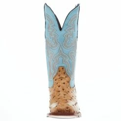 Tanner Mark Boots Womens Ostrich Print 13 In Palermo Blue Top Cowgirl Boot -Justin Boots Store TML207101 02