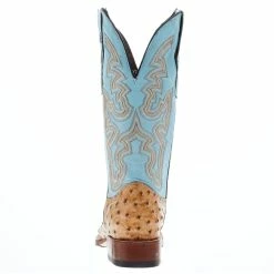 Tanner Mark Boots Womens Ostrich Print 13 In Palermo Blue Top Cowgirl Boot -Justin Boots Store TML207101 04