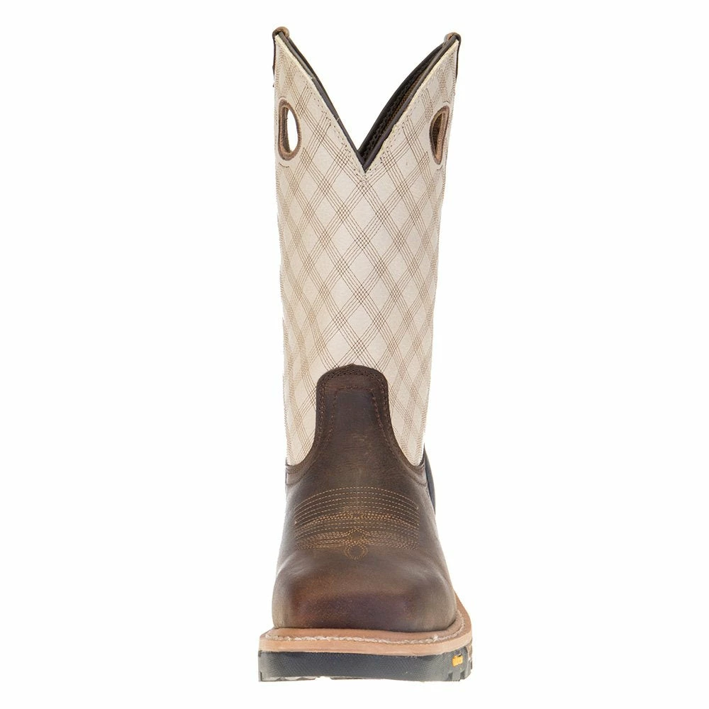 Justin Boots Men's Justin Commander Roughneck Brown 12in. Tan Top Steel Toe Work Boot 4 Justin Boots Men's Justin Commander Roughneck Brown 12in. Tan Top Steel Toe Work Boot - Image 2