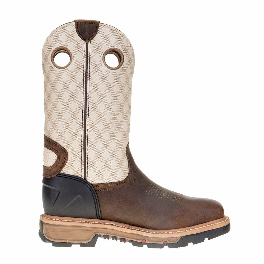 Justin Boots Men's Justin Commander Roughneck Brown 12in. Tan Top Steel Toe Work Boot 7 Justin Boots Men's Justin Commander Roughneck Brown 12in. Tan Top Steel Toe Work Boot - Image 5