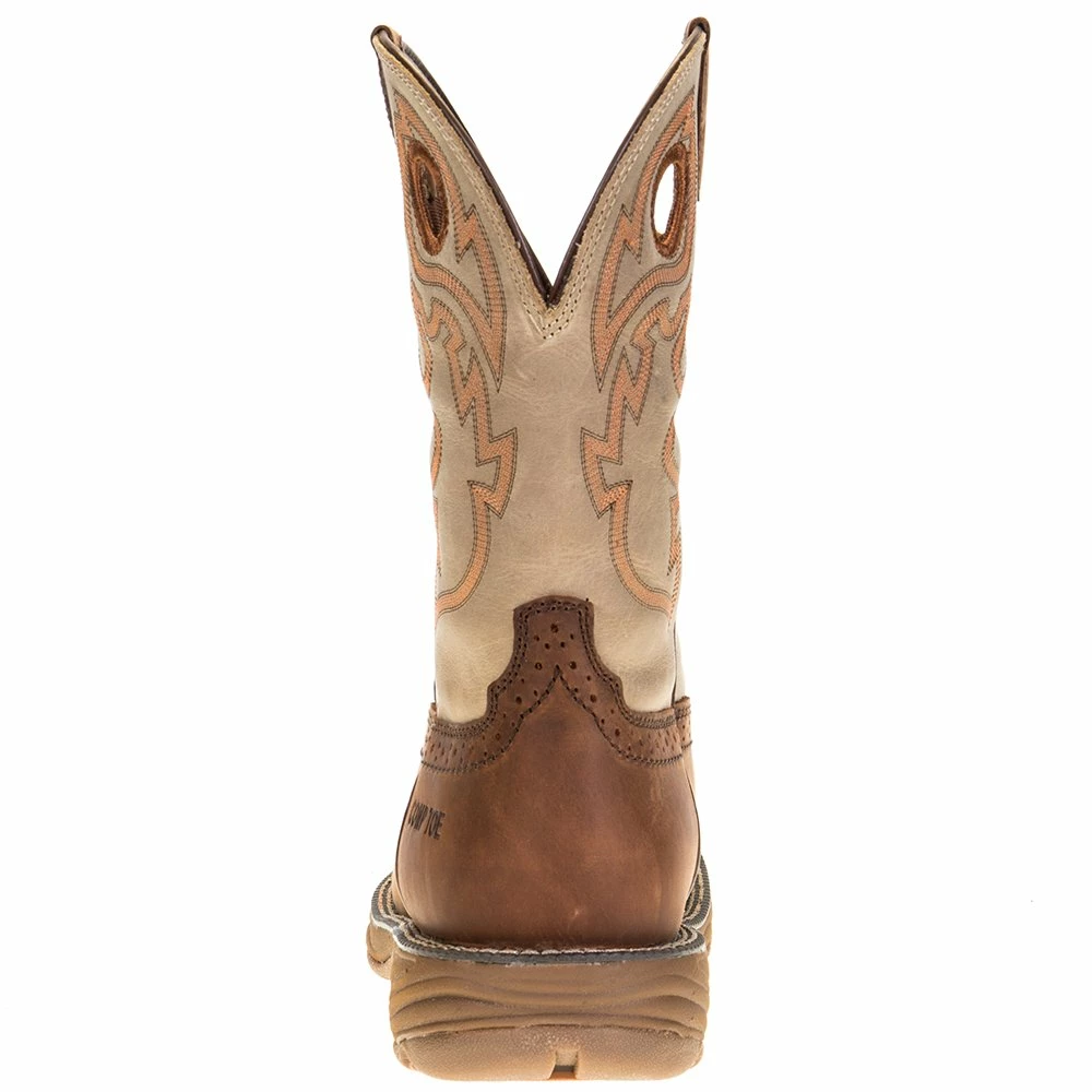Justin Boots Men's Justin Stampede Rush Rust 11in. Cream Maldova Top Comp Toe Work Boot 6 Justin Boots Men's Justin Stampede Rush Rust 11in. Cream Maldova Top Comp Toe Work Boot - Image 4