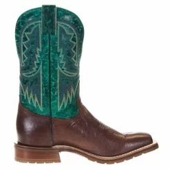 Tony Lama Men's Hickory Smooth Ostrich 11in. Emerald Green Goat Top Boots 12 Tony Lama Men's Hickory Smooth Ostrich 11in. Emerald Green Goat Top Boots -Justin Boots Store XT5106 4
