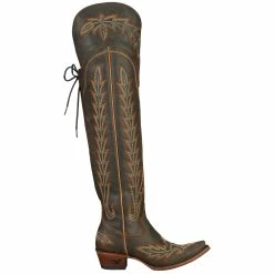 Lane Boots Women's Lexington OTK Brown Crackle Snip Toe Boot 10 Lane Boots Women's Lexington OTK Brown Crackle Snip Toe Boot -Justin Boots Store lb0499a 04